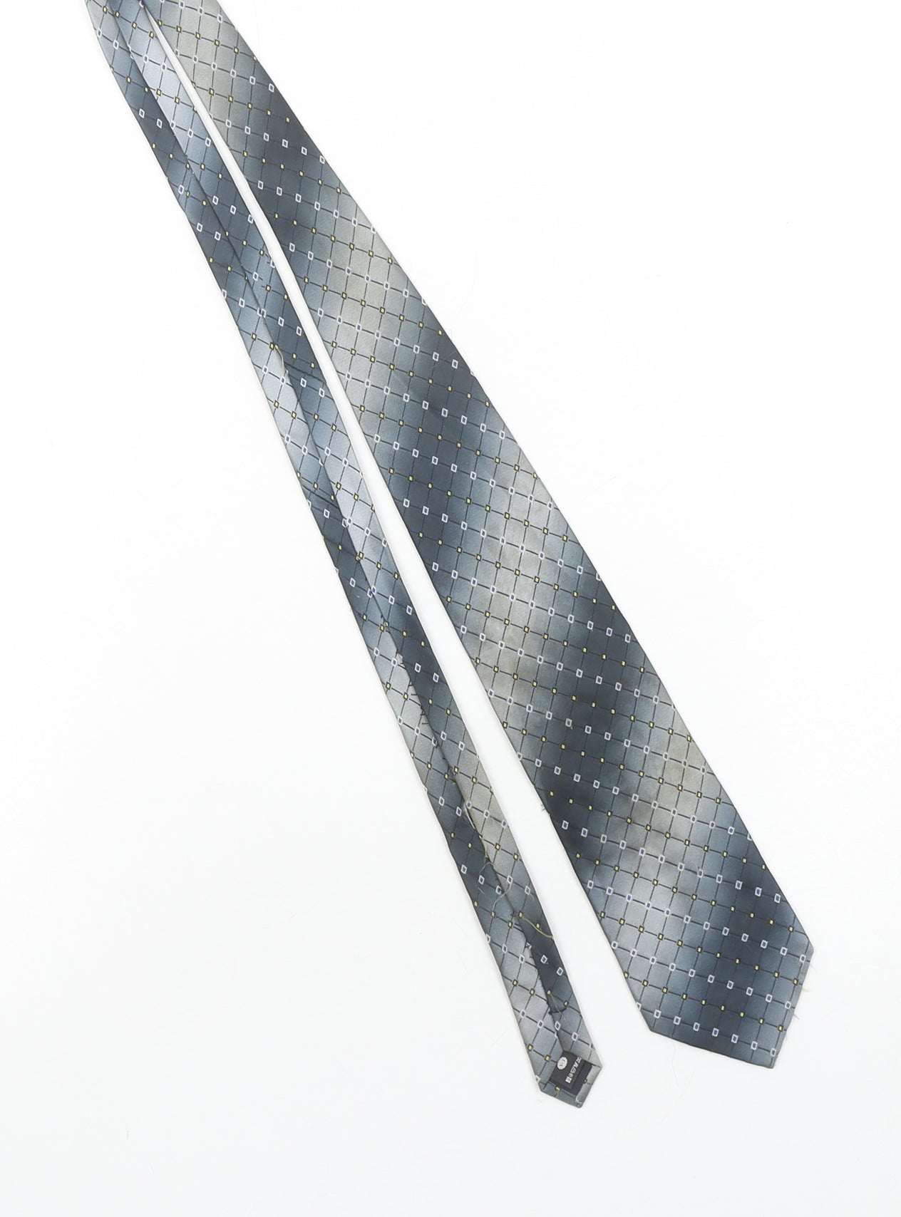 Canda Men's Grey Geometric Pattern Pointed Tie - One Size