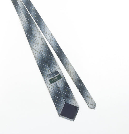 Canda Men's Grey Geometric Pattern Pointed Tie - One Size
