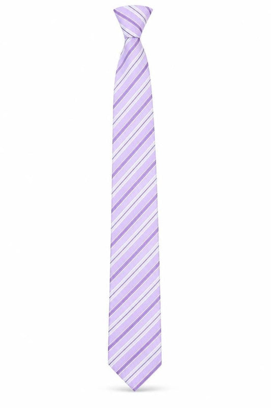 Mens Park Avenue Purple Striped 100% Silk Slim Tie