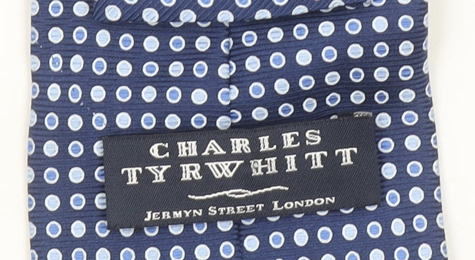 Charles Tyrwhitt Men's Blue Polka Dot Slim Silk Tie One Size