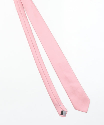 Puccini Men's Pink Slim Tie in 100% Microfibre – One Size
