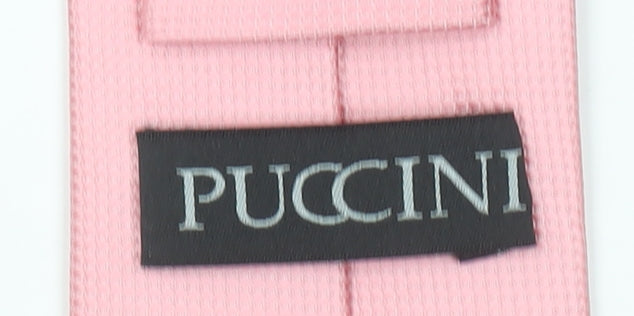 Puccini Men's Pink Slim Tie in 100% Microfibre – One Size