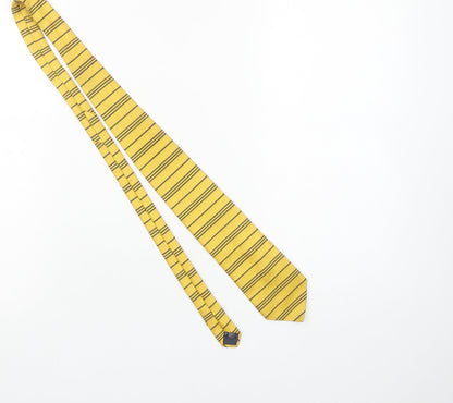 Marks and Spencer Men's Yellow Striped Tie Polyester Slim Style