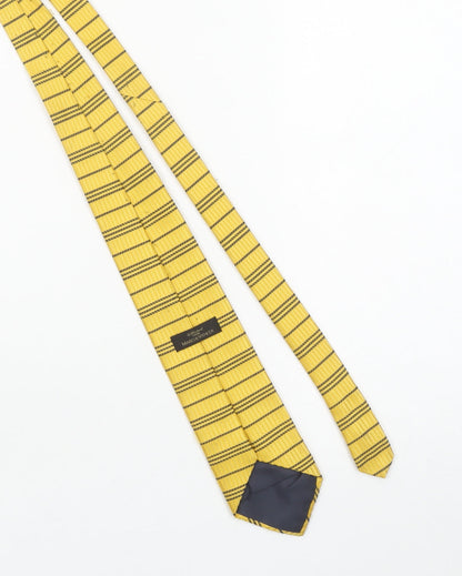Marks and Spencer Men's Yellow Striped Tie Polyester Slim Style