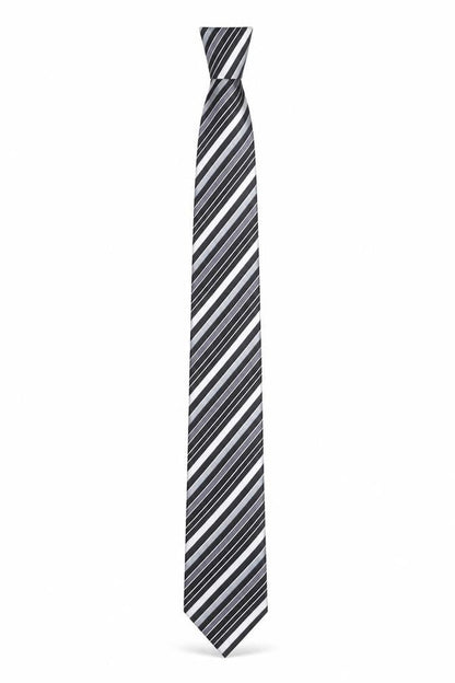Mens NEXT Black Striped 100% Silk Slim Tie