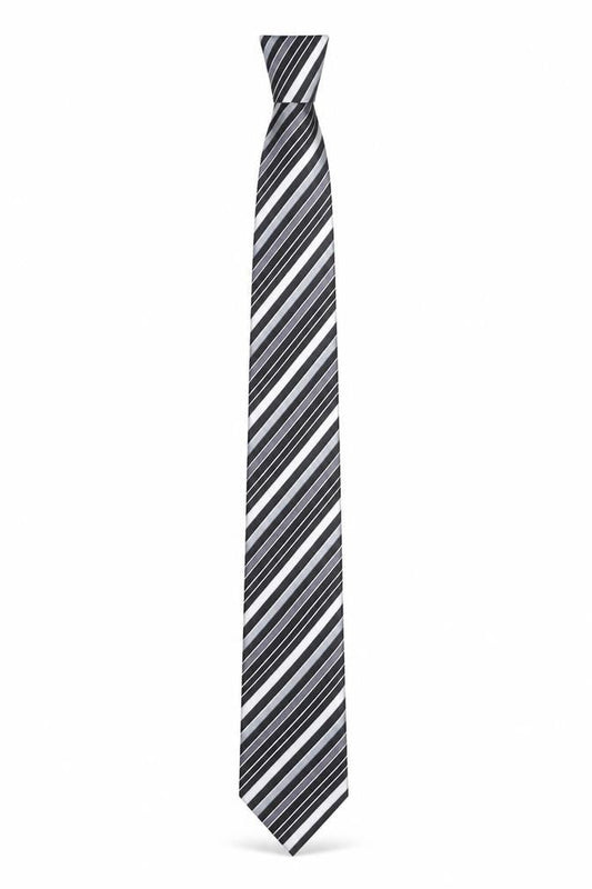 Mens NEXT Black Striped 100% Silk Slim Tie