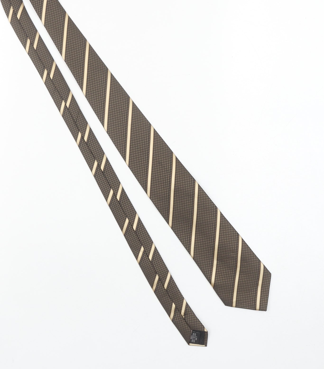 Skopes Men's Brown Striped Polyester Pointed Tie One Size