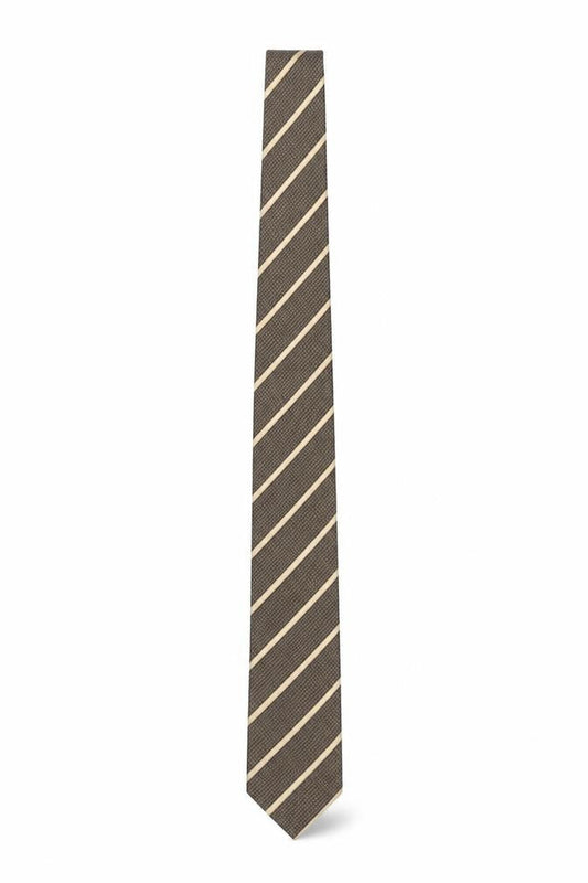 Mens Skopes Brown Striped 100% Polyester Pointed Tie