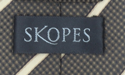 Skopes Men's Brown Striped Polyester Pointed Tie One Size