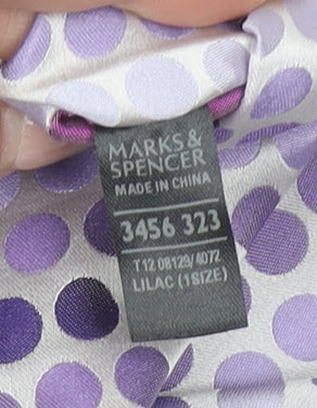 Marks and Spencer Men's Purple Polka Dot Silk Tie One Size