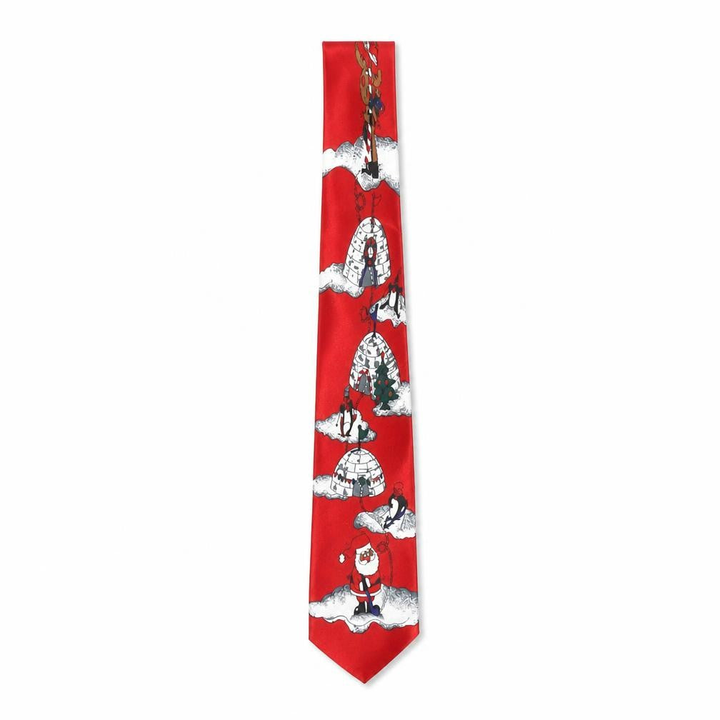 Mens FunTyme Red  100% Polyester Slim Tie