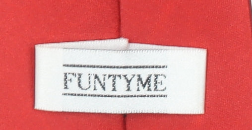 FunTyme Men's Red Christmas Santa Tie 100% Polyester Slim Style