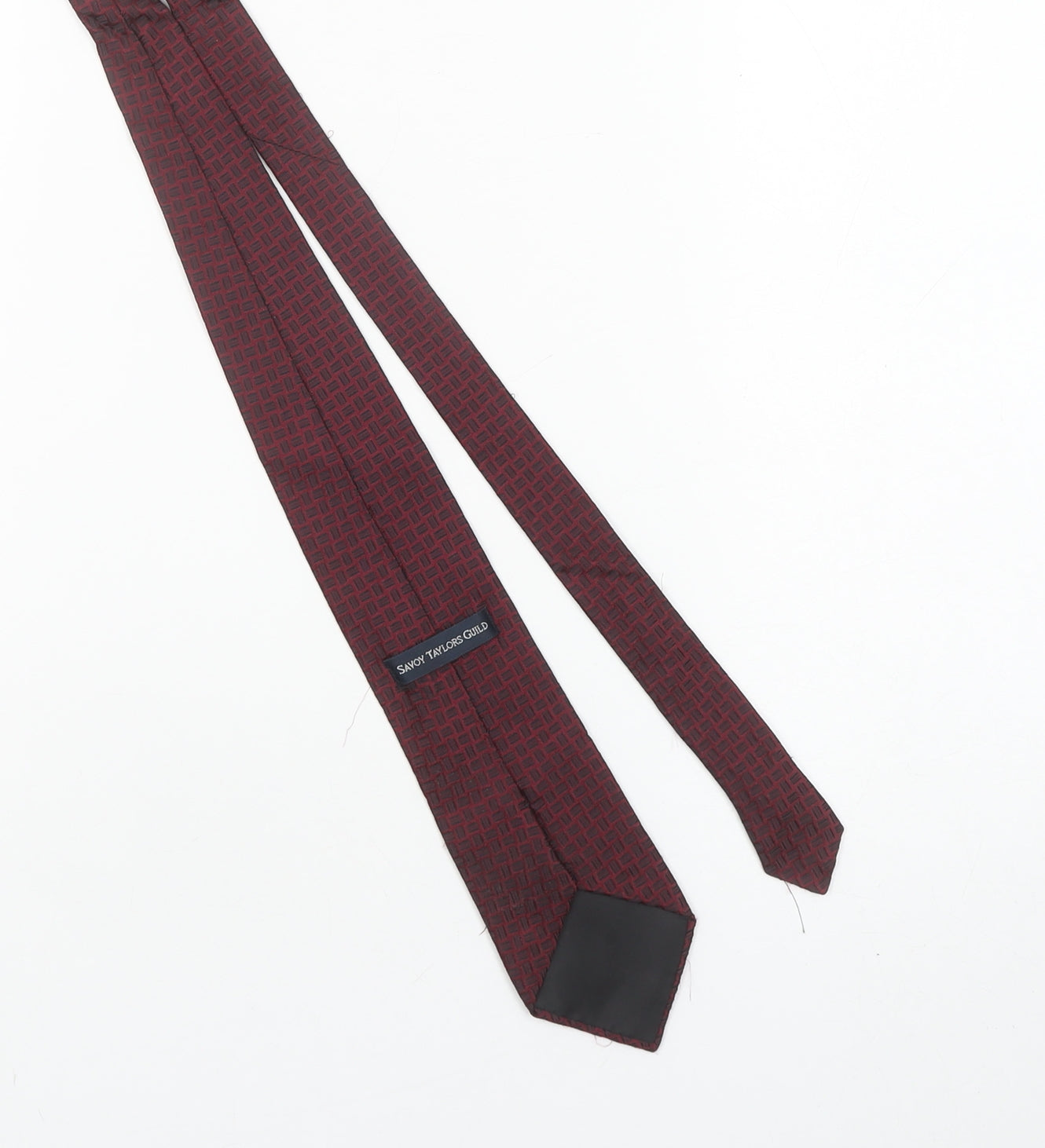 Savoy Taylors Guild Men's Red Geometric Silk Tie One Size