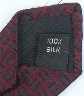 Savoy Taylors Guild Men's Red Geometric Silk Tie One Size