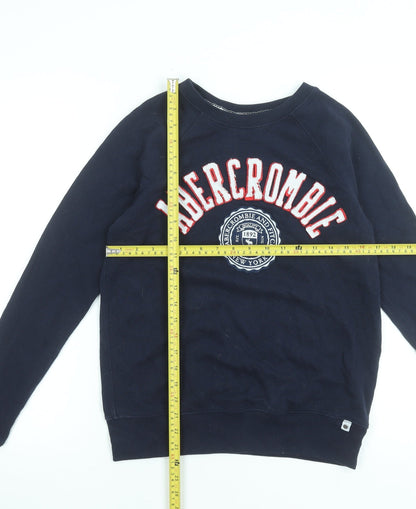 Abercrombie & Fitch Men's Blue Small Crew Neck Pullover Sweatshirt