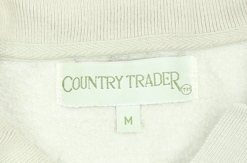 Womens UK Size M Country Trader Beige Henley Sweatshirt