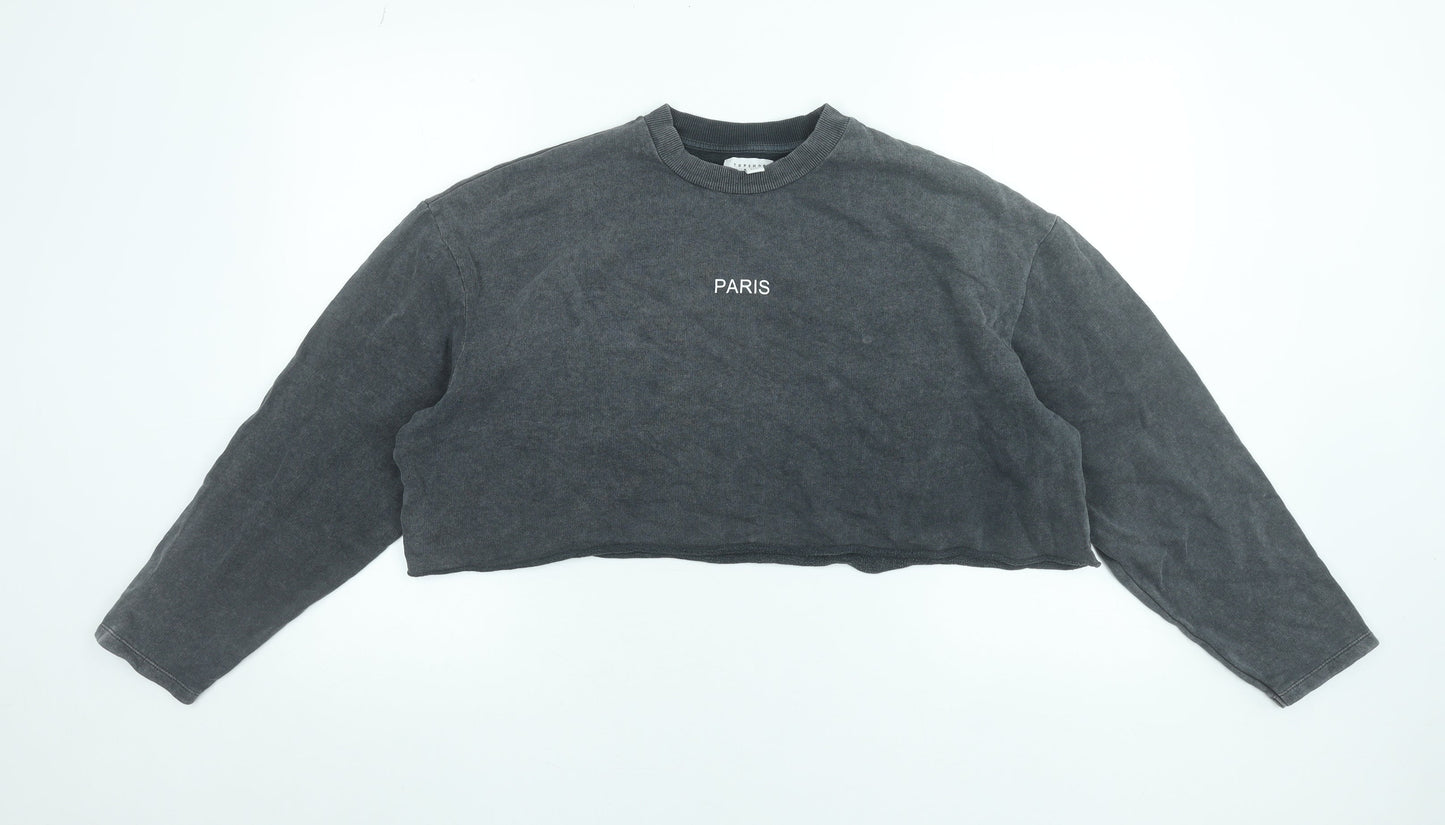 Womens UK Size 12 Topshop Grey Pullover Sweatshirt