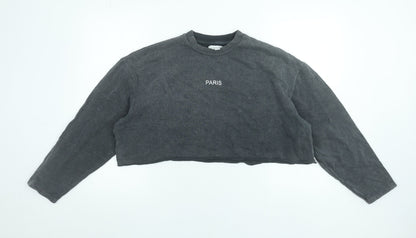 Womens UK Size 12 Topshop Grey Pullover Sweatshirt