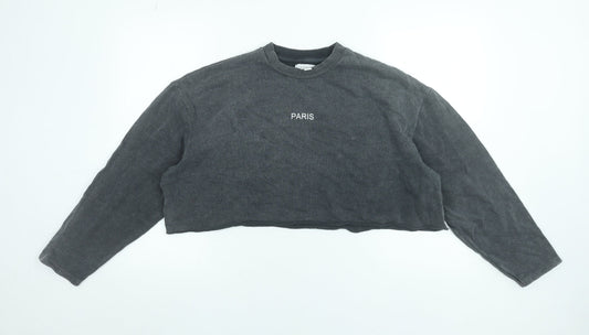 Womens UK Size 12 Topshop Grey Pullover Sweatshirt