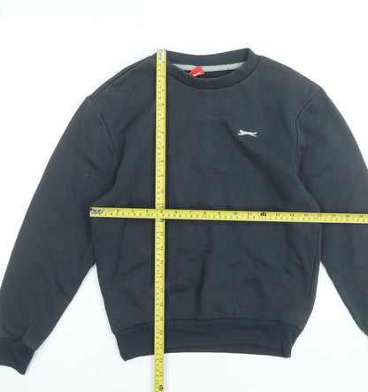 Slazenger Boys Black Crew Neck Pullover Sweatshirt 9-10 Years