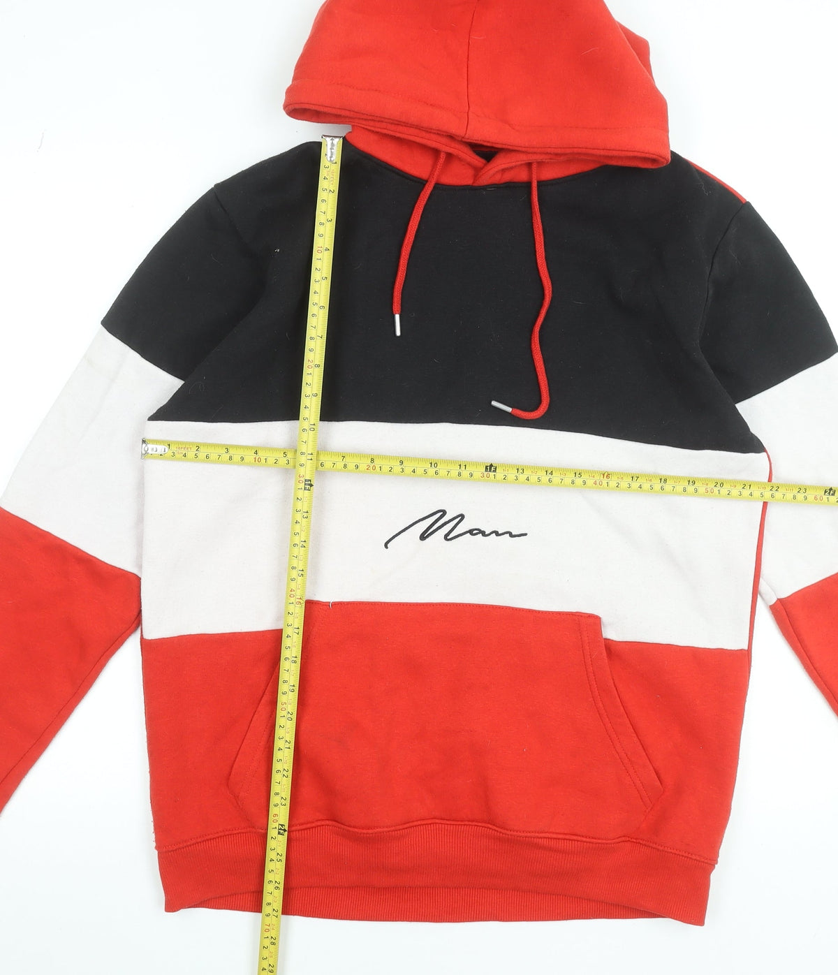 boohooMAN Men's Multicoloured Pullover Hoodie Size M with Logo