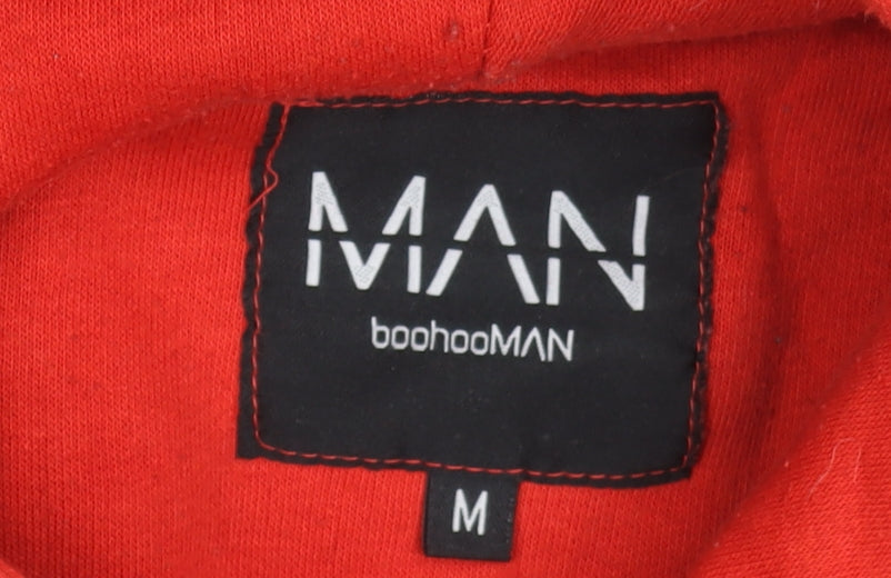 boohooMAN Men's Multicoloured Pullover Hoodie Size M with Logo
