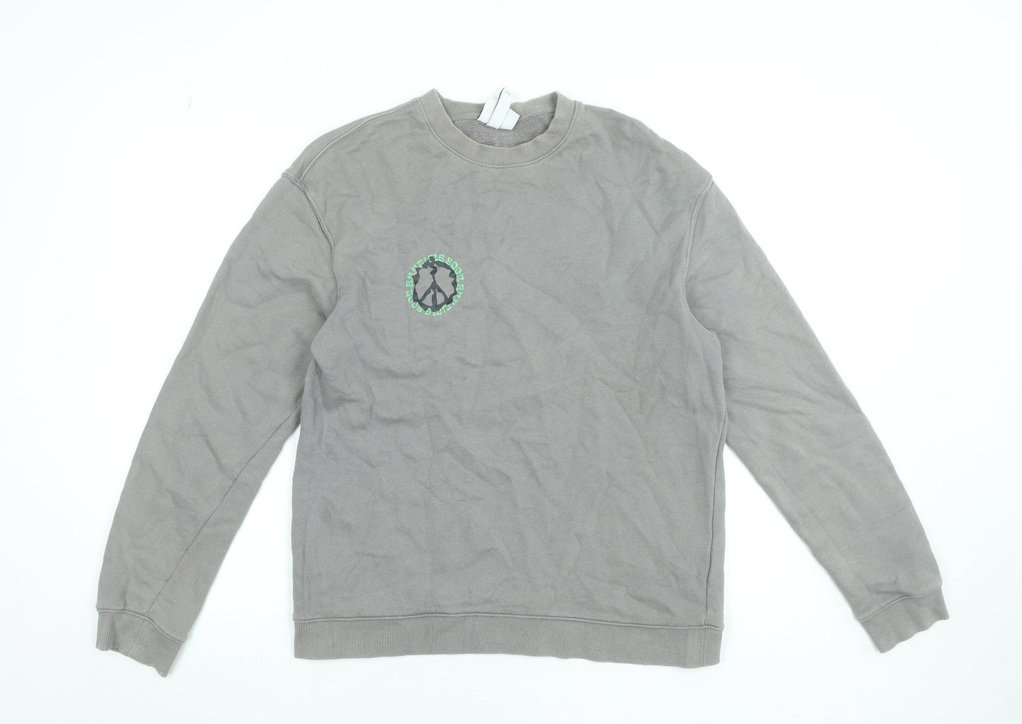 Mens UK Size M H&M Grey Pullover Sweatshirt