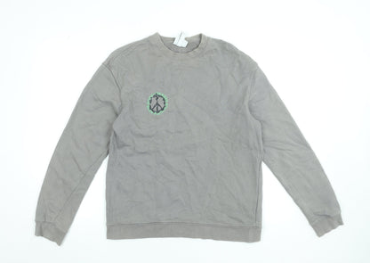 Mens UK Size M H&M Grey Pullover Sweatshirt
