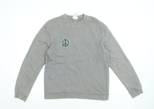 Mens UK Size M H&M Grey Pullover Sweatshirt