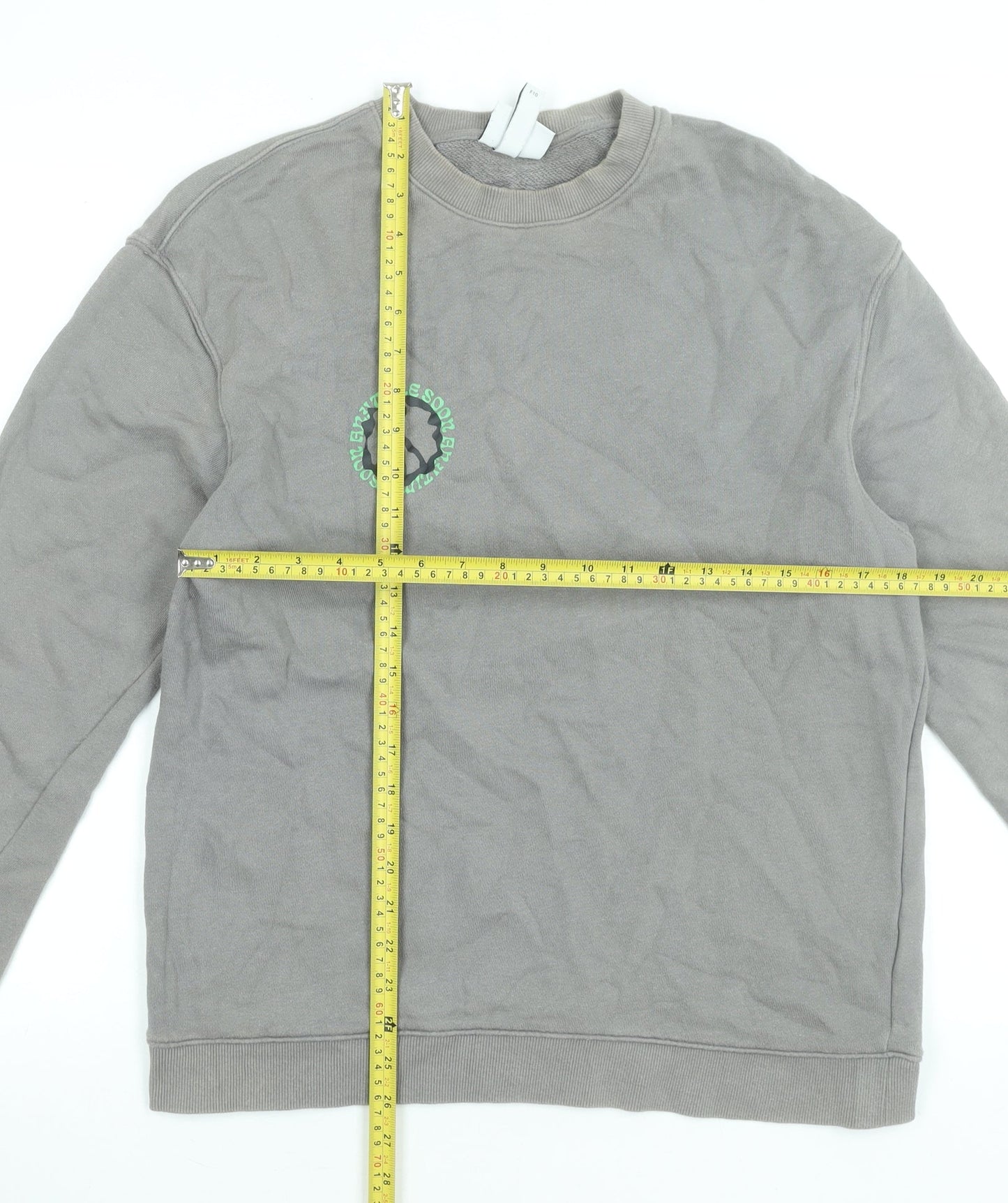 Mens UK Size M H&M Grey Pullover Sweatshirt