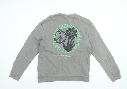 Mens UK Size M H&M Grey Pullover Sweatshirt