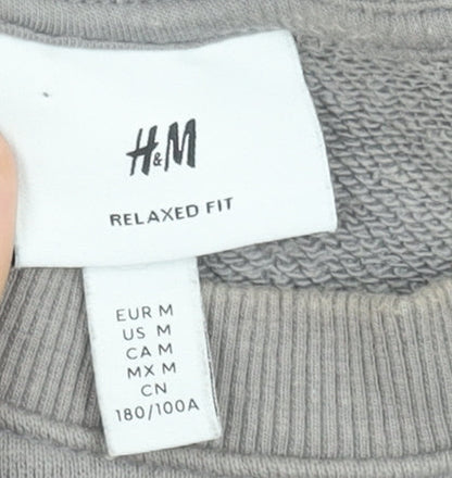 Mens UK Size M H&M Grey Pullover Sweatshirt