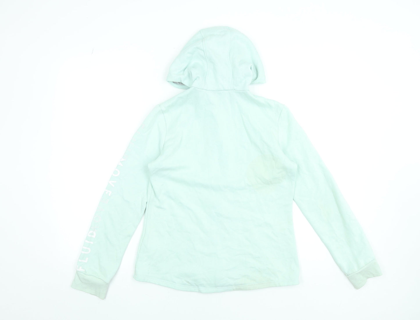 Decathlon Teens Mint Green Full Zip Hoodie 12-13 Years Cotton Blend