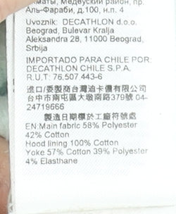 Decathlon Teens Mint Green Full Zip Hoodie 12-13 Years Cotton Blend