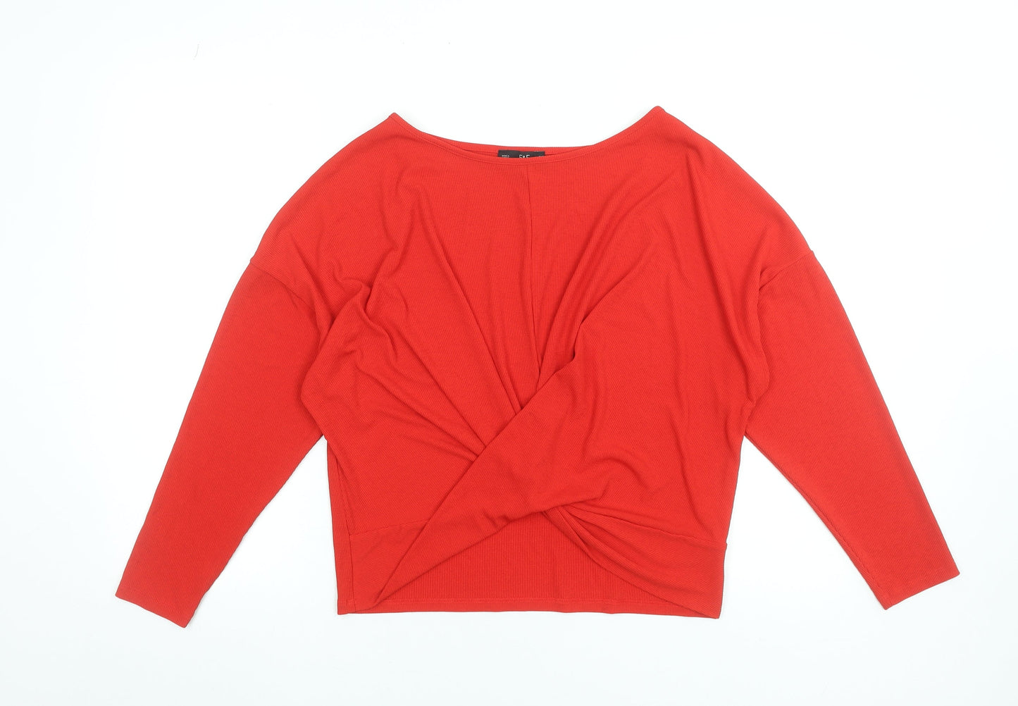 Womens UK Size 12 F&F Red Wrap Blouse