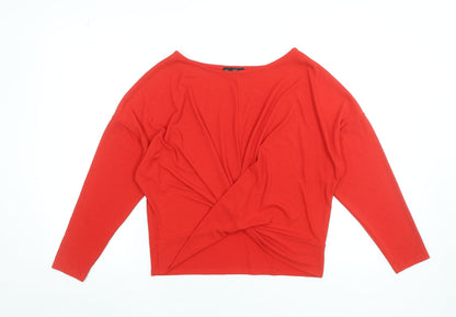 Womens UK Size 12 F&F Red Wrap Blouse