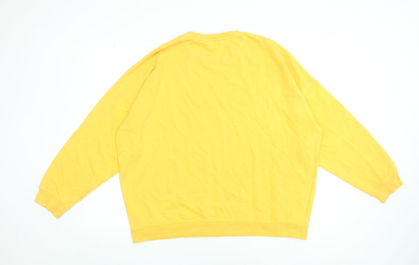F&F Women Yellow 'Mon Amour' Cotton Blend Sweatshirt UK 18