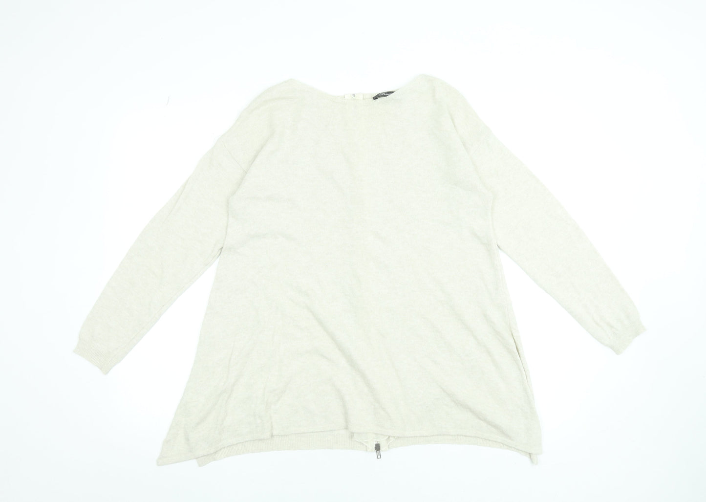 Womens UK Size 10 Peruzzi Beige Pullover Jumper