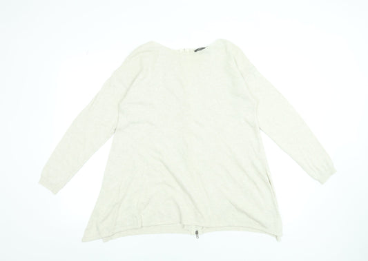 Womens UK Size 10 Peruzzi Beige Pullover Jumper