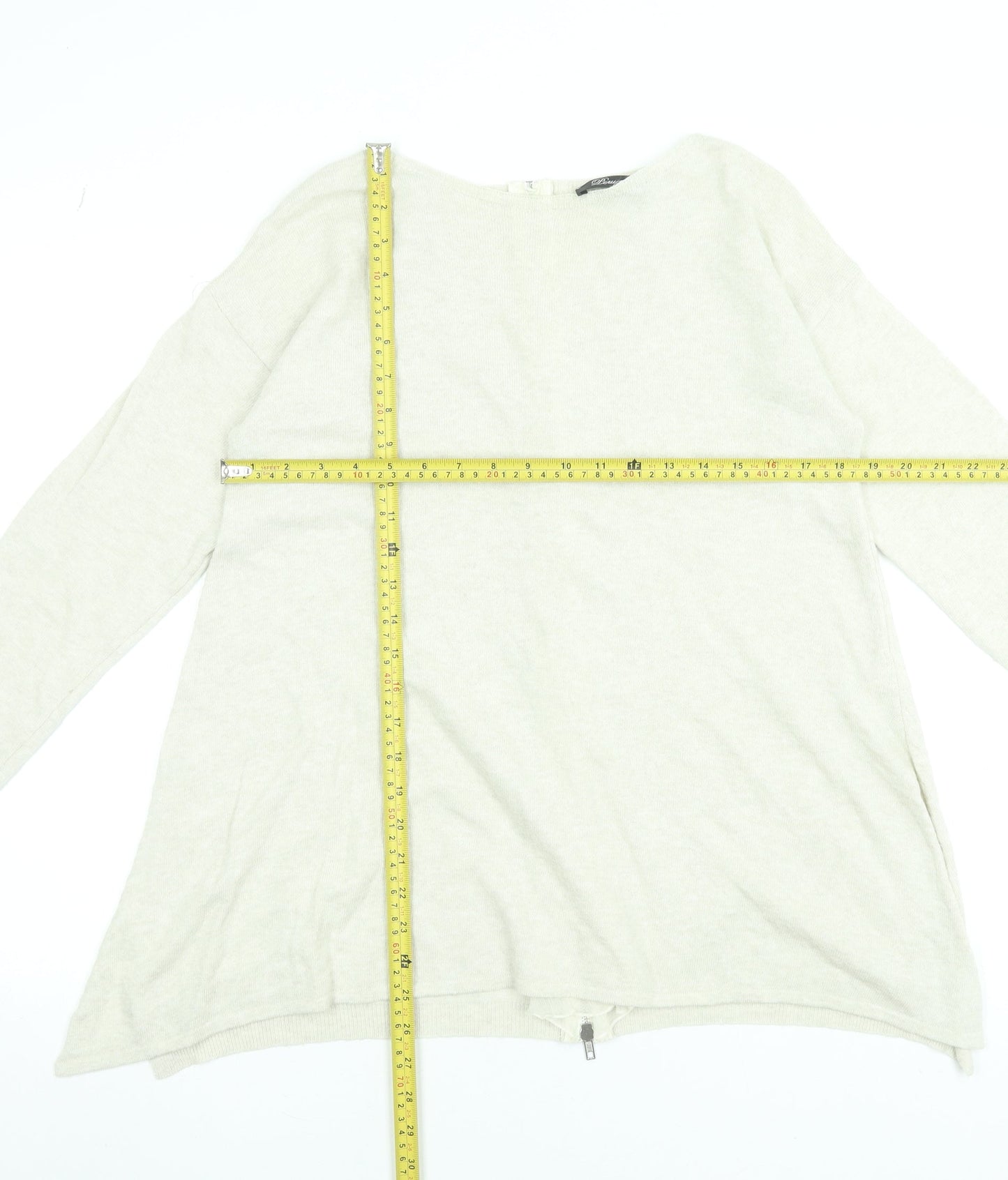 Womens UK Size 10 Peruzzi Beige Pullover Jumper