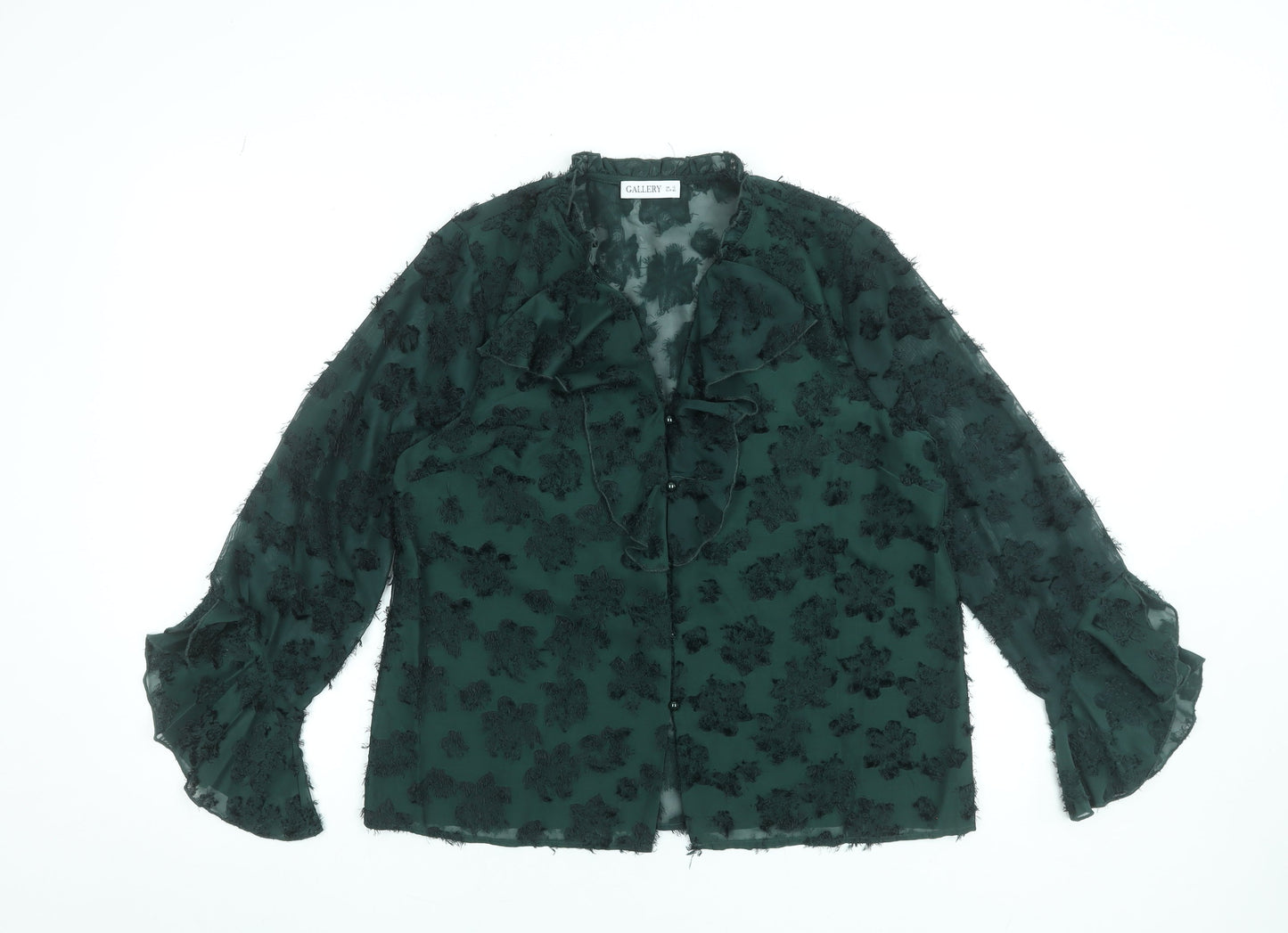 Womens UK Size 12 Gallery Green Tunic Blouse