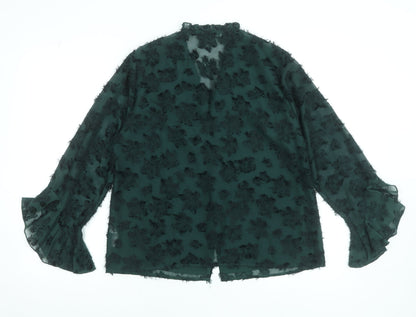 Womens UK Size 12 Gallery Green Tunic Blouse