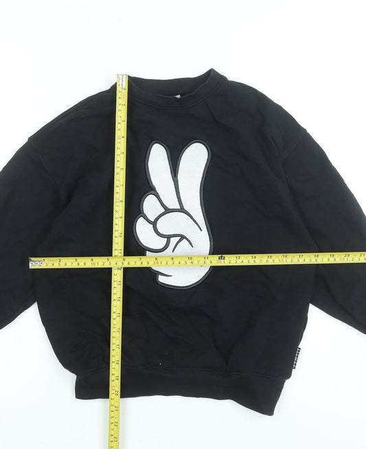 Molo Boys Black Cotton Crew Neck Pullover Sweatshirt Size 146