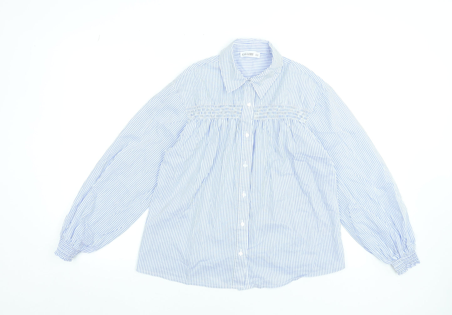 Womens UK Size 10 Gallery Blue Basic Blouse