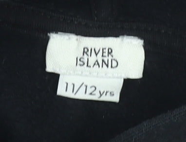 Girls UK Size 11-12 Years River Island Black Pullover Hoodie