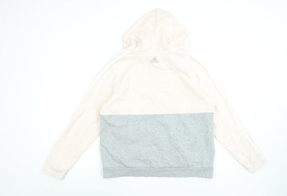 Adidas Women’s Beige Grey Colourblock Pullover Hoodie XL