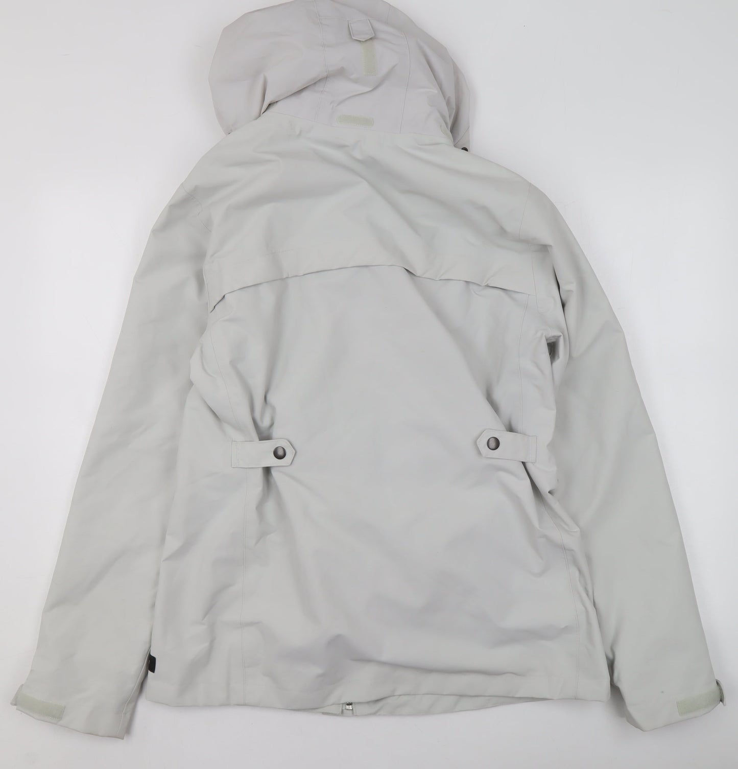Decathlon Womens Grey Waterproof Hooded Rain Jacket Size M