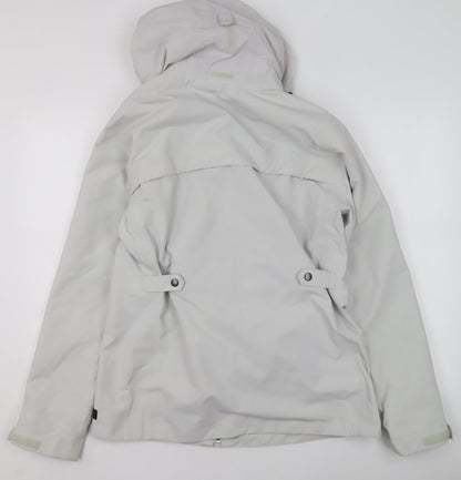 Decathlon Womens Grey Waterproof Hooded Rain Jacket Size M