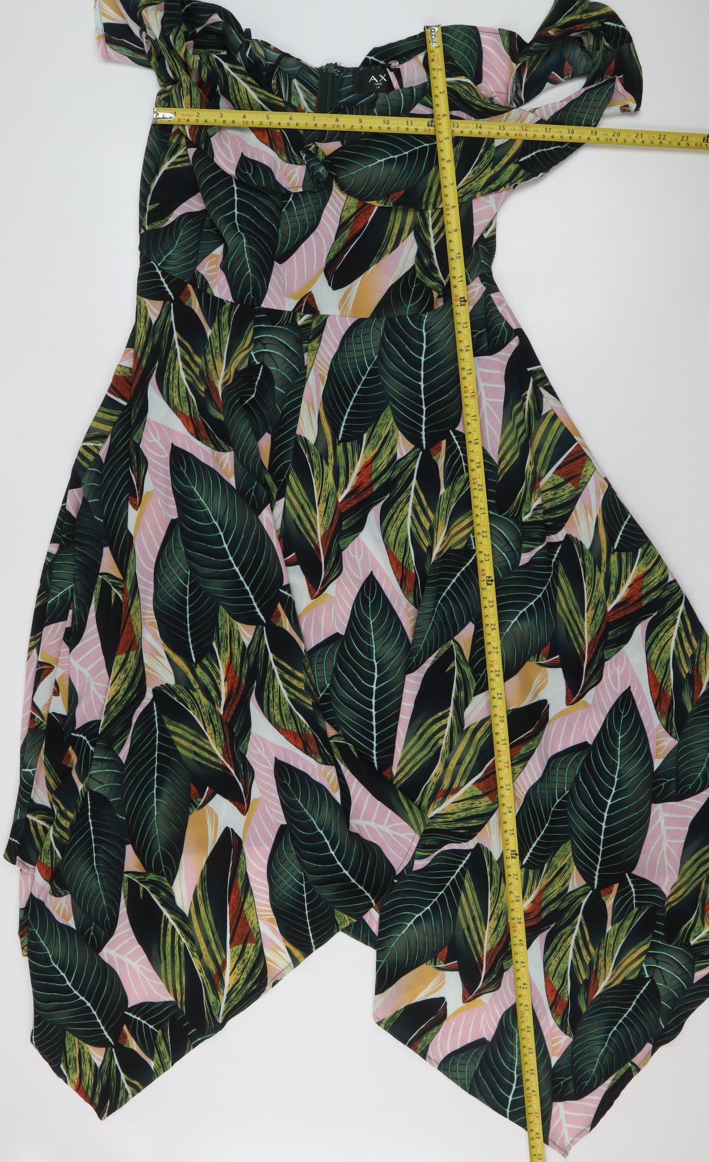 AX Paris Women’s Multicoloured Tropical Print Wrap Midi Dress Size 14