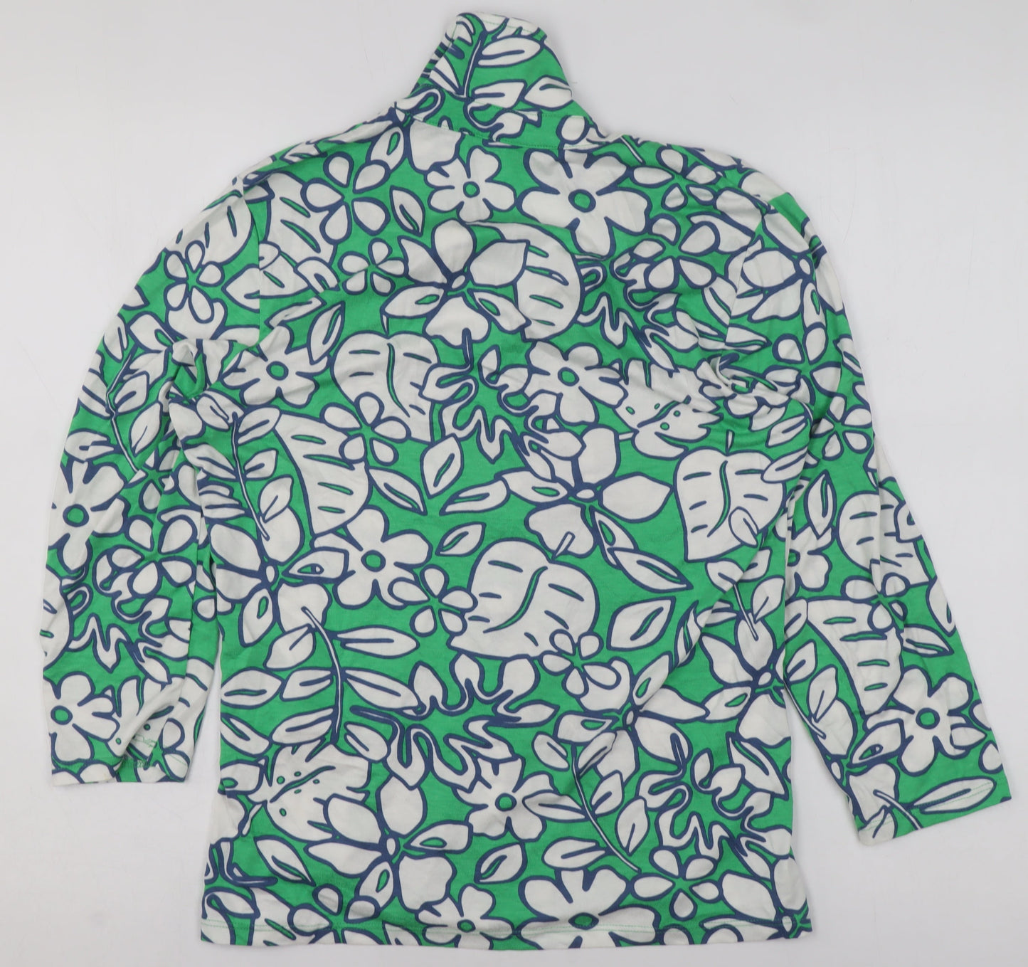 Womens UK Size 10 Barbara Lebek Green Tunic Button-Up
